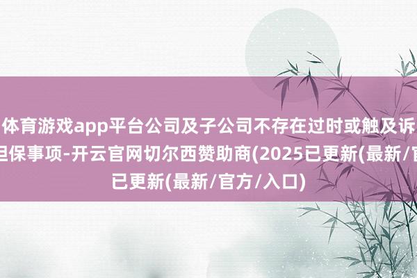 体育游戏app平台公司及子公司不存在过时或触及诉讼的对外担保事项-开云官网切尔西赞助商(2025已更新(最新/官方/入口)