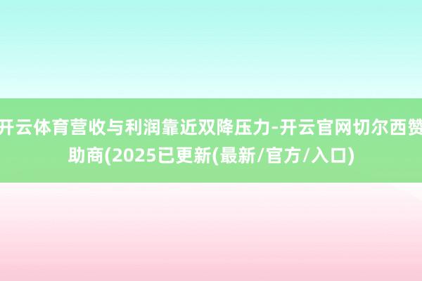 开云体育营收与利润靠近双降压力-开云官网切尔西赞助商(2025已更新(最新/官方/入口)