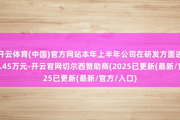 开云体育(中国)官方网站本年上半年公司在研发方面进入了3688.45万元-开云官网切尔西赞助商(2025已更新(最新/官方/入口)