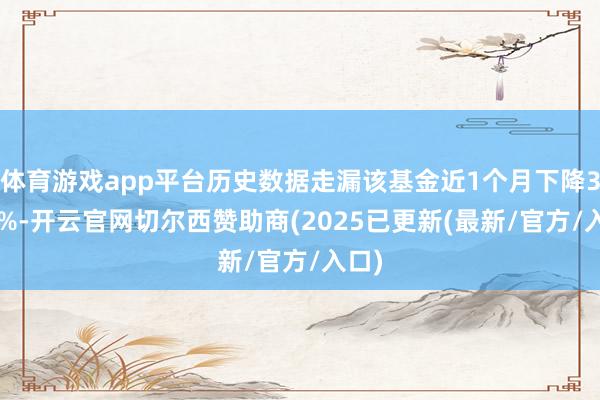体育游戏app平台历史数据走漏该基金近1个月下降3.61%-开云官网切尔西赞助商(2025已更新(最新/官方/入口)