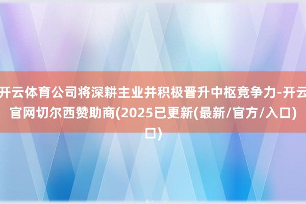 开云体育公司将深耕主业并积极晋升中枢竞争力-开云官网切尔西赞助商(2025已更新(最新/官方/入口)